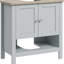 Armoire de meuble-lavabo, rangement sous l'évier, tablette réglable, commode de couleur grise, armoire avec tablette