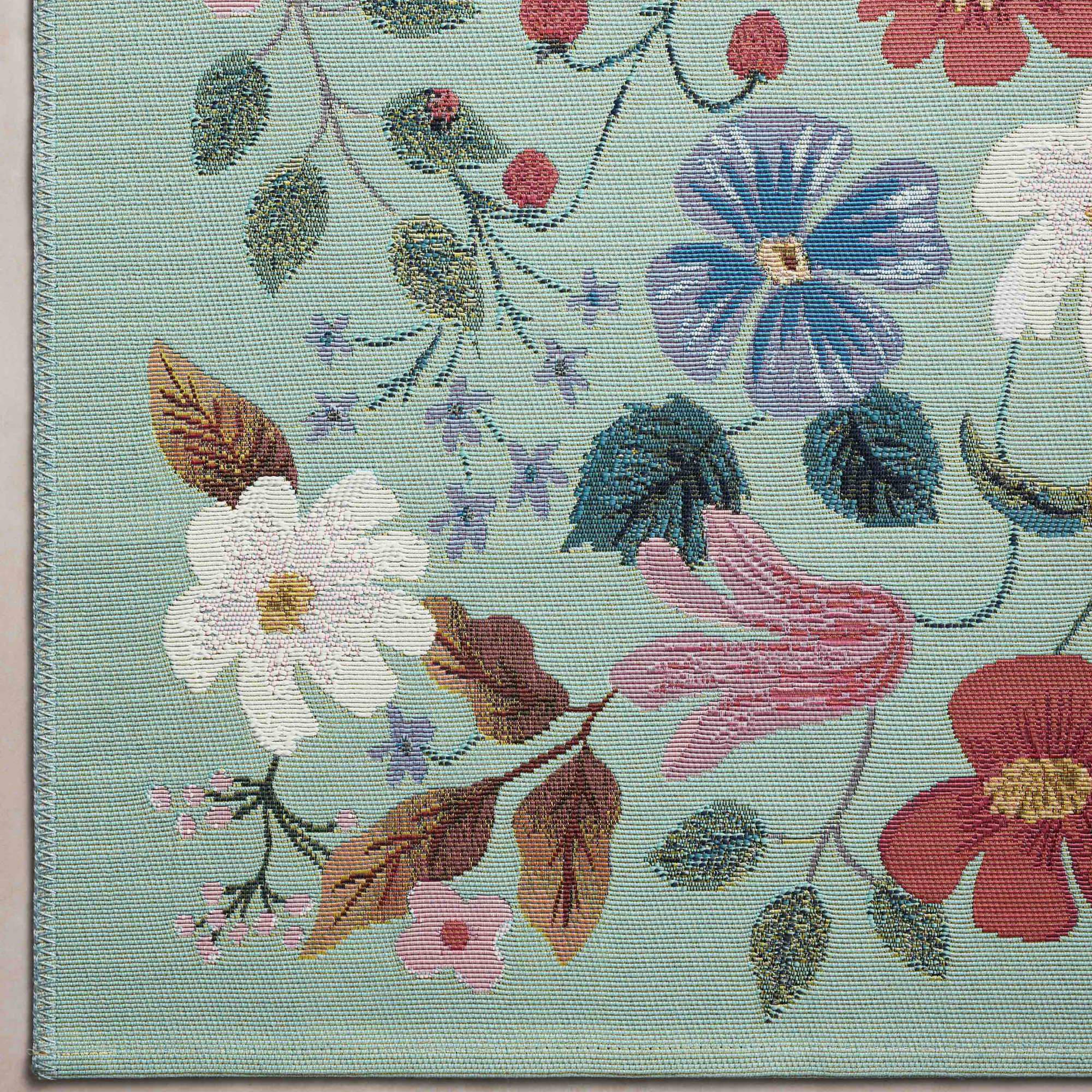 Rifle Paper Co. x Loloi Perennial Mint Indoor / Outdoor Area Rug, Rectangle 2'5" x 5'6"
