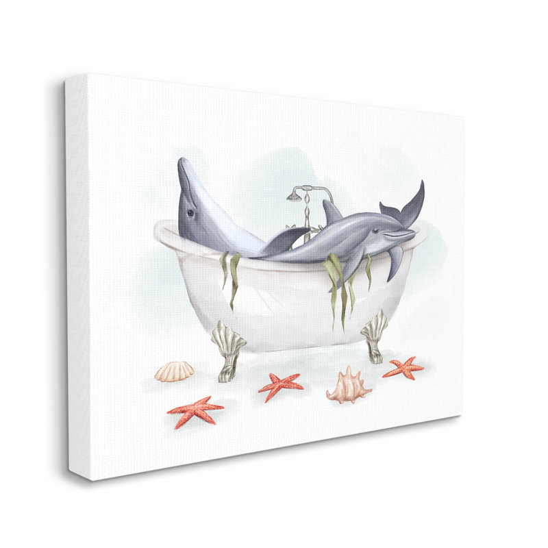 Baignoire nageuse relaxante, étoile de mer nautique par Ziwei Li - impression, H 24 po x l 30 po x P 1,5 po, Toile tendue