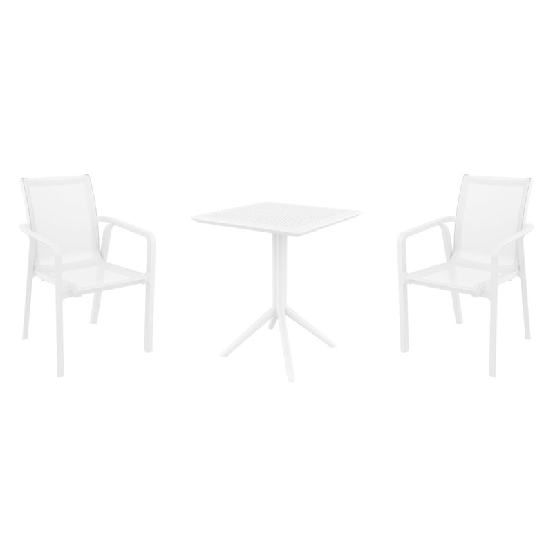 Ensemble bistro 23,6 po Farrah, Blanc