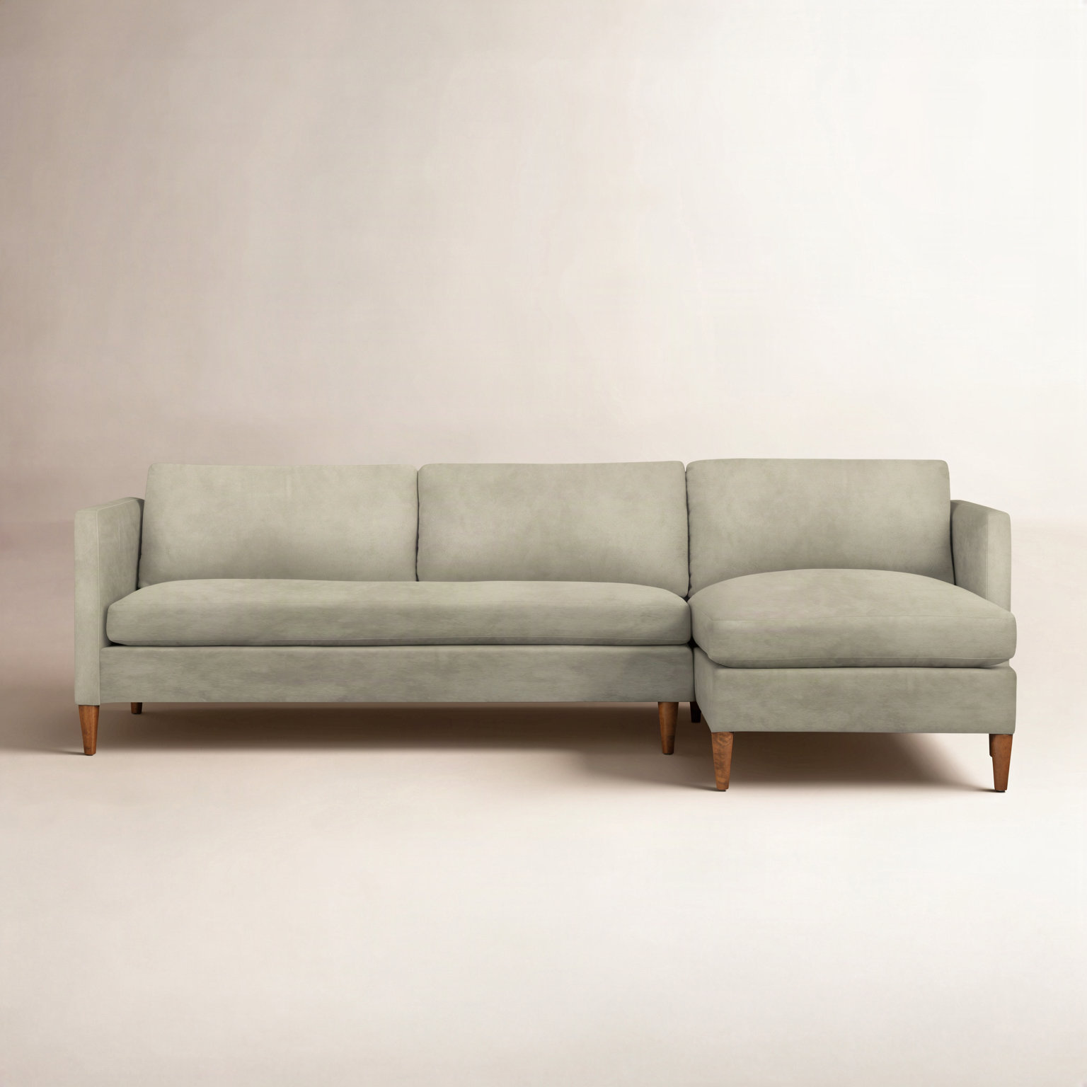 Clifford Chaise Sectional, Bella Beach Performance Velvet, Right Hand Facing