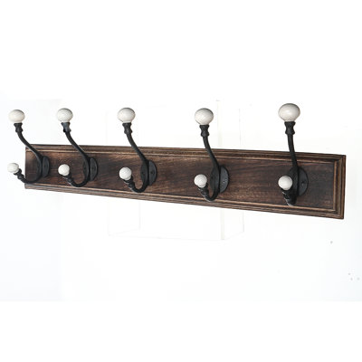 Antorria Solid Wood 5 - Hook Coat Rack Wall Hook