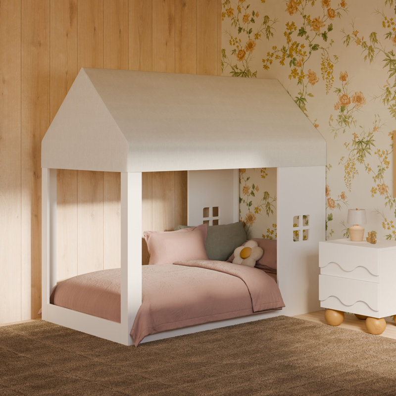 Uchi Montessori-Inspired House Twin Bed, White