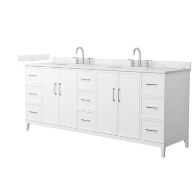 Elan 84'' Double Bathroom Vanity with Quartz Top
