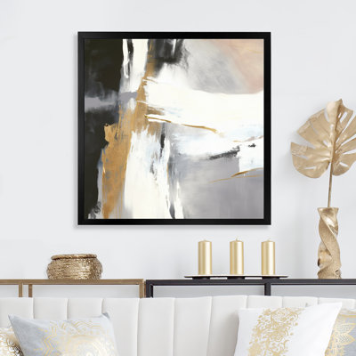 Noir et or Harmony Of Marble VI - Impression sur toile de marbre abstrait