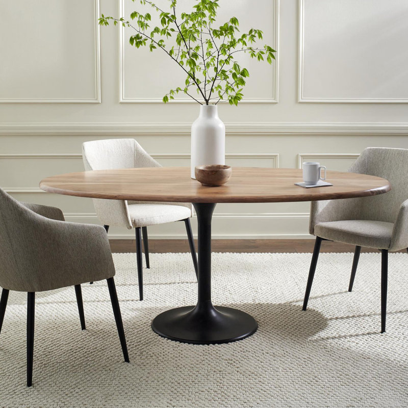 Collie Victorine Modern Dining Table, 30"H x 55"W x 55"D, Wood