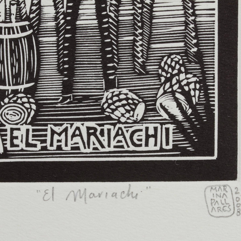 Reproduction d’art graphique sur papier non encadrée the mariachi tequila lotto par marina pallas