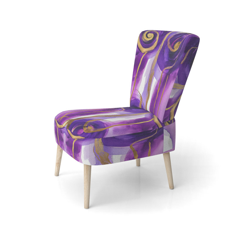 Mettalic II - Chaise d'appoint rembourrée Glam, Mélange de polyester mauve