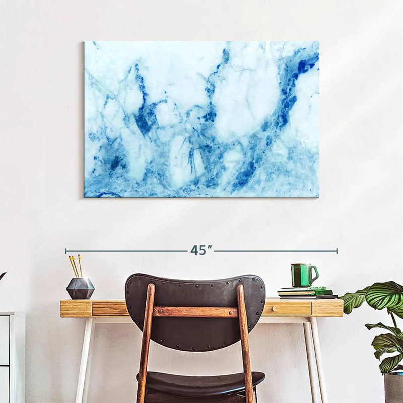 Alvord Marble Blue Abstract, 26" H x 39" W