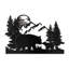 Bears in Forest Animal Mountains, décoration murale abstraite moderne en métal noir-94207898-94207899