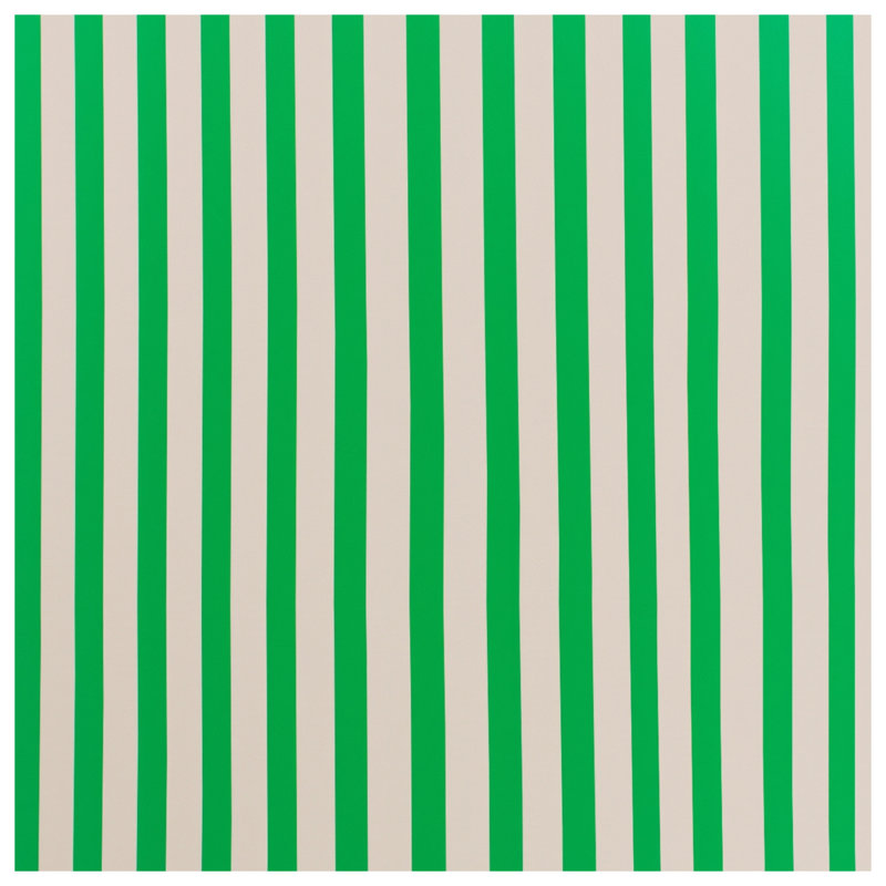 Green White Vertical Stripes Bedding Stripes Bedspread Pattern, Full / Double