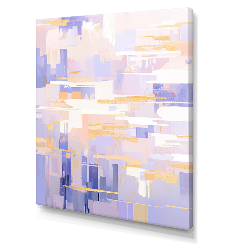 «Contemporary Lavender Bold Illumination III», art mural abstrait sur toile, Toile tendue, H 20 po x l 12 po x P 1 po