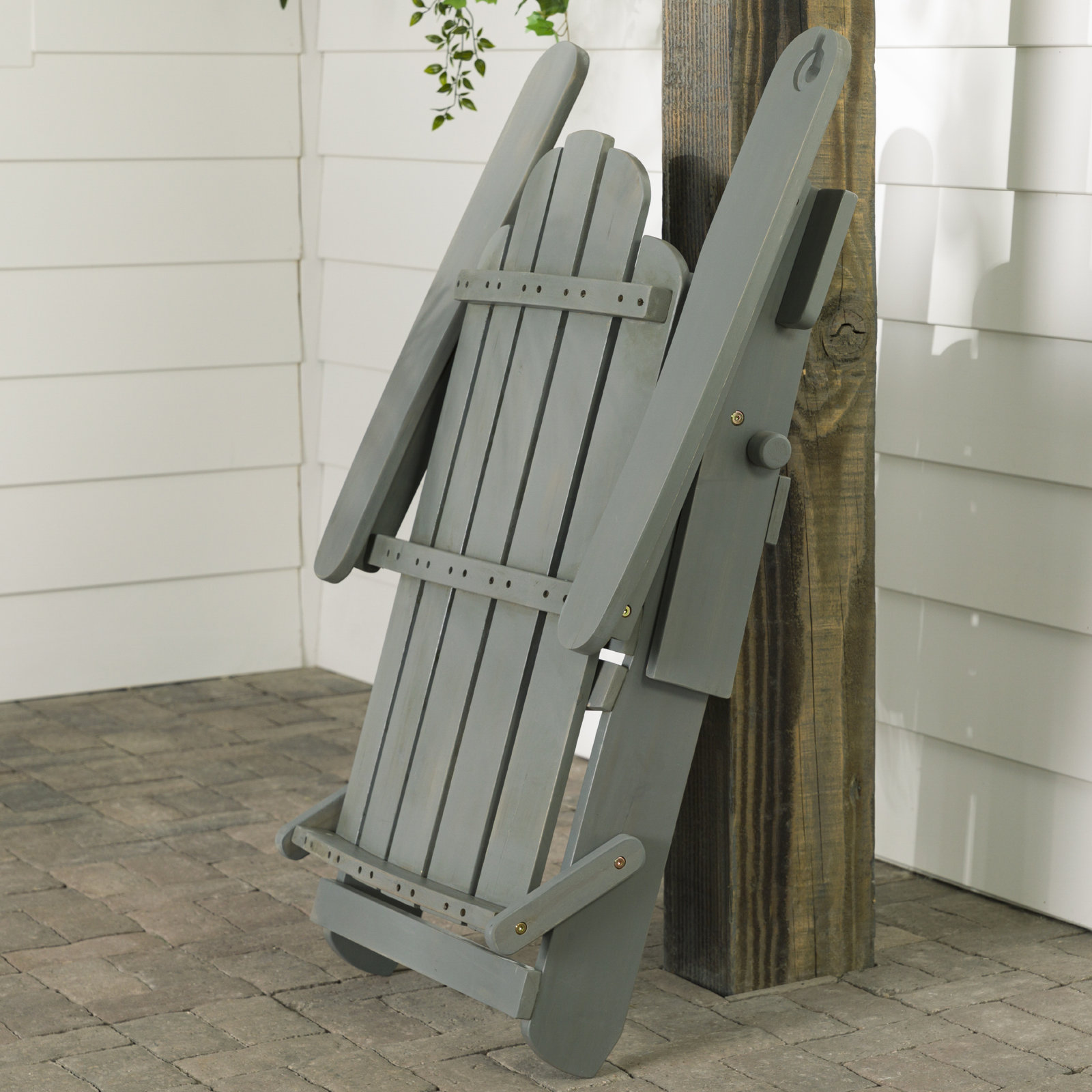 Blackwell Acacia Foldable Outdoor Adirondack Chair, Gray Wash
