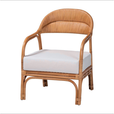 Fauteuil bohémien en rotin miel clair