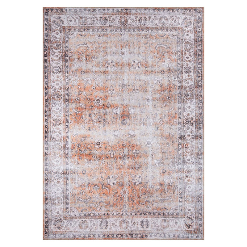 Tapis lavable en machine Premium, 4,6 x 6,2 pieds, 100% polyester, 1850 g / m² | Hauteur des poils: 0,2 po | Poly-coton écologique recyclé | Parfait pour le salon, la chambre à coucher et les endroits très passants