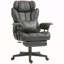 Fauteuil de direction HOMcom, fauteuil de bureau grand et grand 400 lb avec repose-pieds, fauteuil de bureau en microfibre avec support lombaire, fonction inclinable et siège large