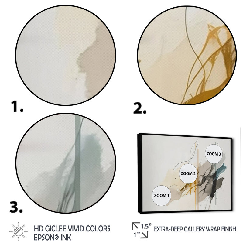 «Mustard Yellow Secrets», reproduction sur toile, H 12 po x l 20 po x P 1 po, Toile avec cadre flottant noir