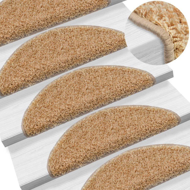Stair Mats Cream, Semi-Circle 10.65cm x 25cm