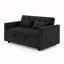 Canapé-lit pliable polyvalent de 54,33 pouces, velours moderne avec dossier réglable et positions multiples (NOIR)-1541117791