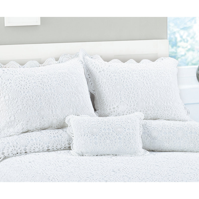 Aveta Handmade Crochet Euro, White