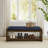 Accent Bench With Lower Shelf Shoe Rack, Padded Seating Bench-536424860-531177045