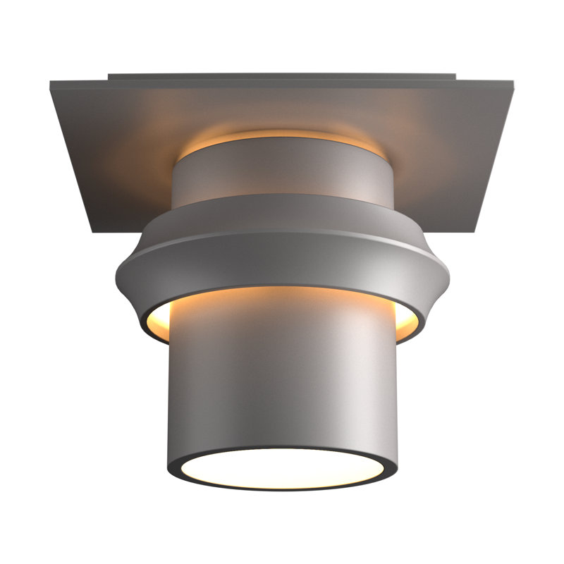 Plafonnier semi-encastré d'extérieur à 1 ampoule Twilight, Acier bruni côtier, H 6,8 po x l 9 po x P 9 po