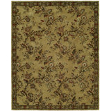Wool Floral Area Rug in Brown/Beige