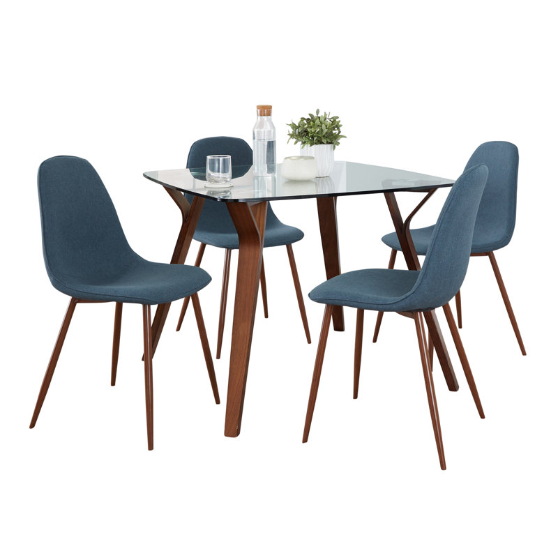 4 - Person Glass Top Four Leg Dining Set