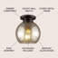 Plafonnier encastré 1 lumière 7,75 po Cearley-1343813125