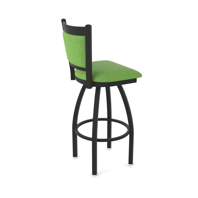 Tabouret pivotant Hadleigh, Noir froissé, Tissu - perroquet graphique, Tabouret de bar (siège d'une hauteur de 36 po)