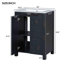 Ensemble de meuble-lavabo 48 po avec lavabos doubles (séparés), lavabos doubles en céramique, tablette de rangement et portes à fermeture en douceur 48 po