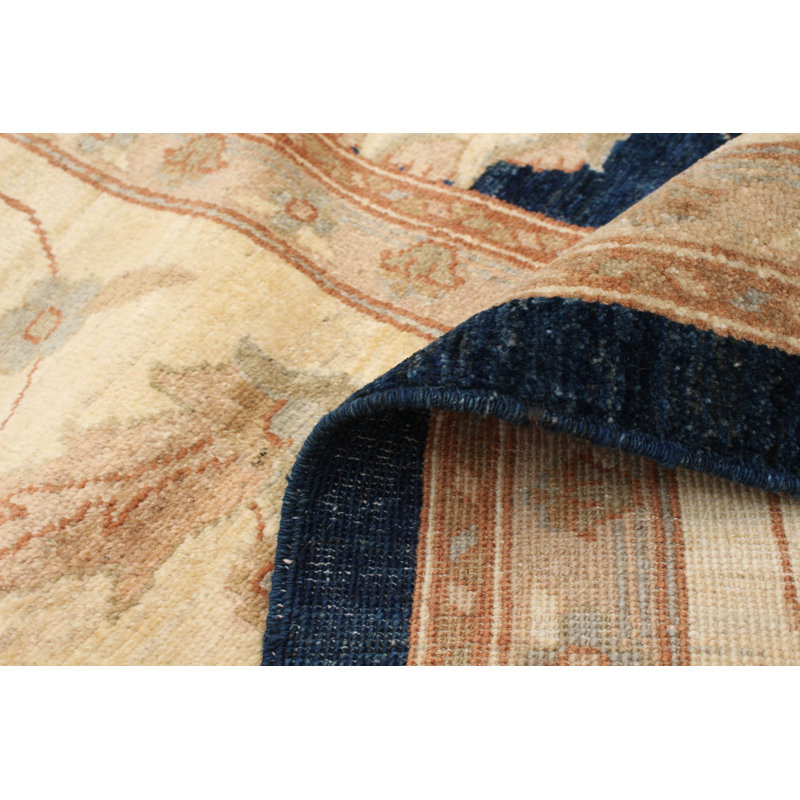 One-of-a-Kind 10'1" X 13'9" New Age Wool Area Rug in Brown/Cream/Dark Navy