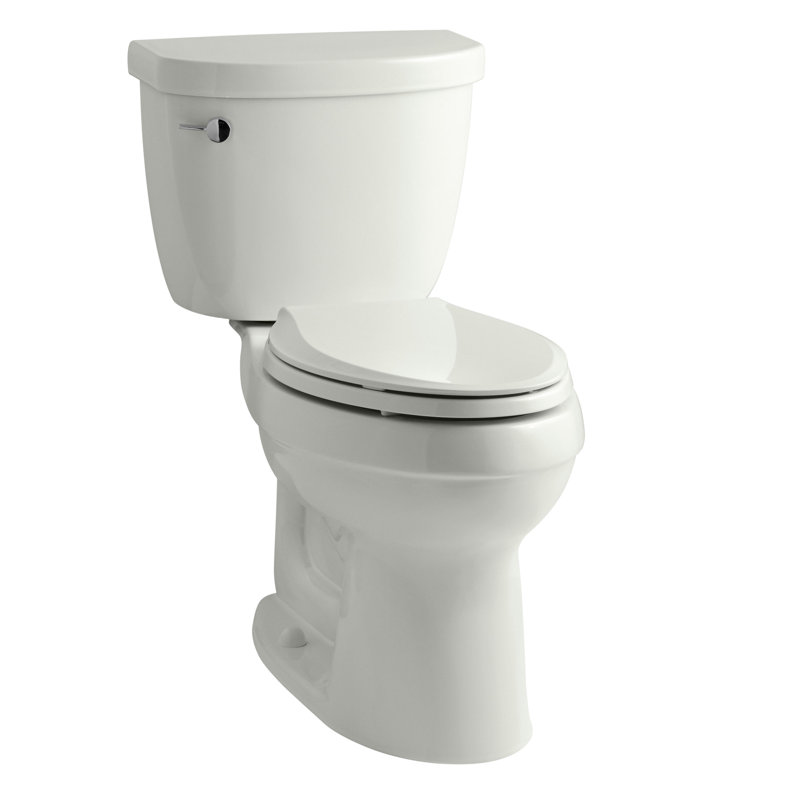Cimarron Comfort Height Two-Piece Elongated 1.6 GPF Toilet with Aquapiston Flush Technology, Left-Hand Trip Lever and Tank Locks