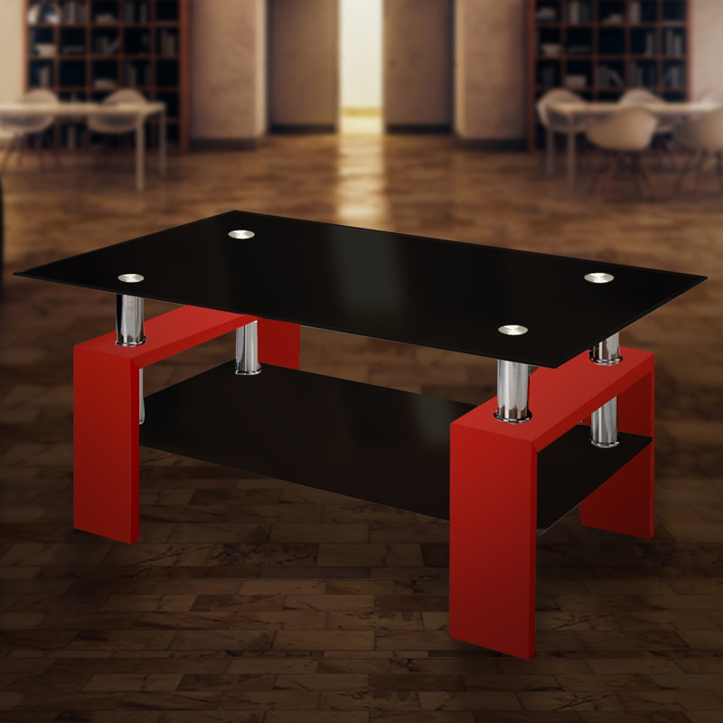 Table basse Calcote, Noir, Rouge