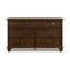 Commode large Reno, 7 tiroirs de rangement, boutons ronds en nickel, brun riche