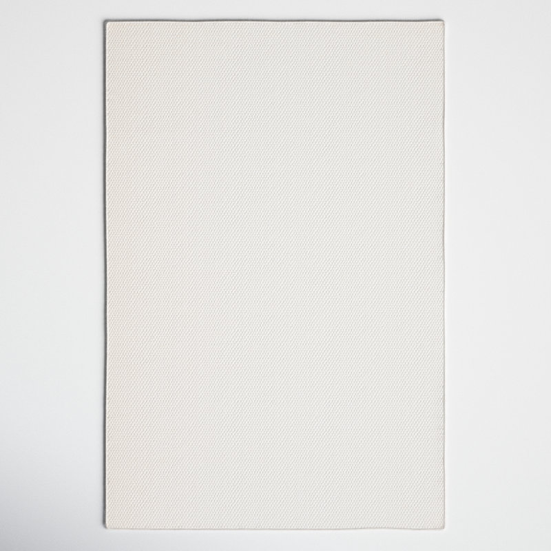 Ivory Hand Tufted Wool Rectangular Area Rug, 3' x 5'