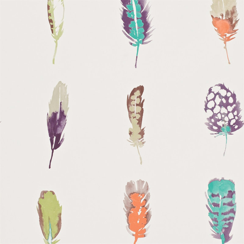 Limosa 10.05m x 52cm Wallpaper Roll, Loganberry / Papaya / Lagoon