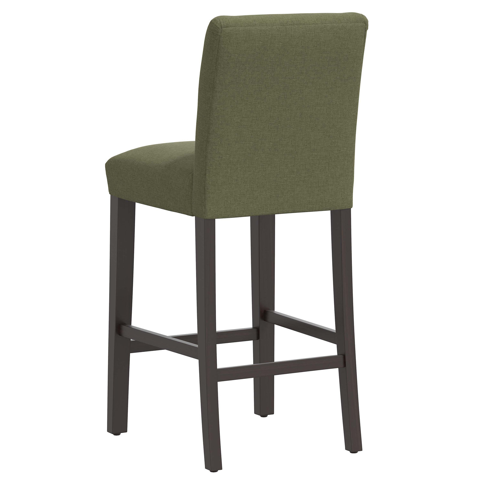 Hadrien Bar and Counter Stool, Bar Stool (31” Seat Height), Zuma Laurel Textured Linen, Black Wood