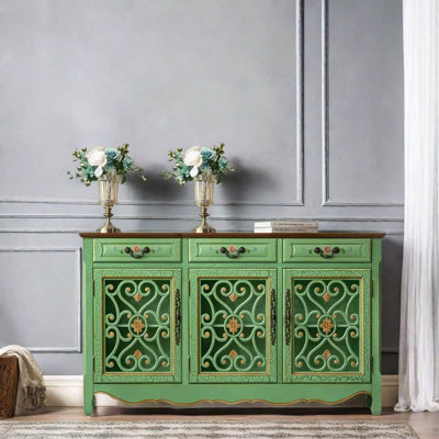 Solid Rubber Wood Console Cabinet