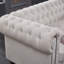Canapé Chesterfield en tissu beige