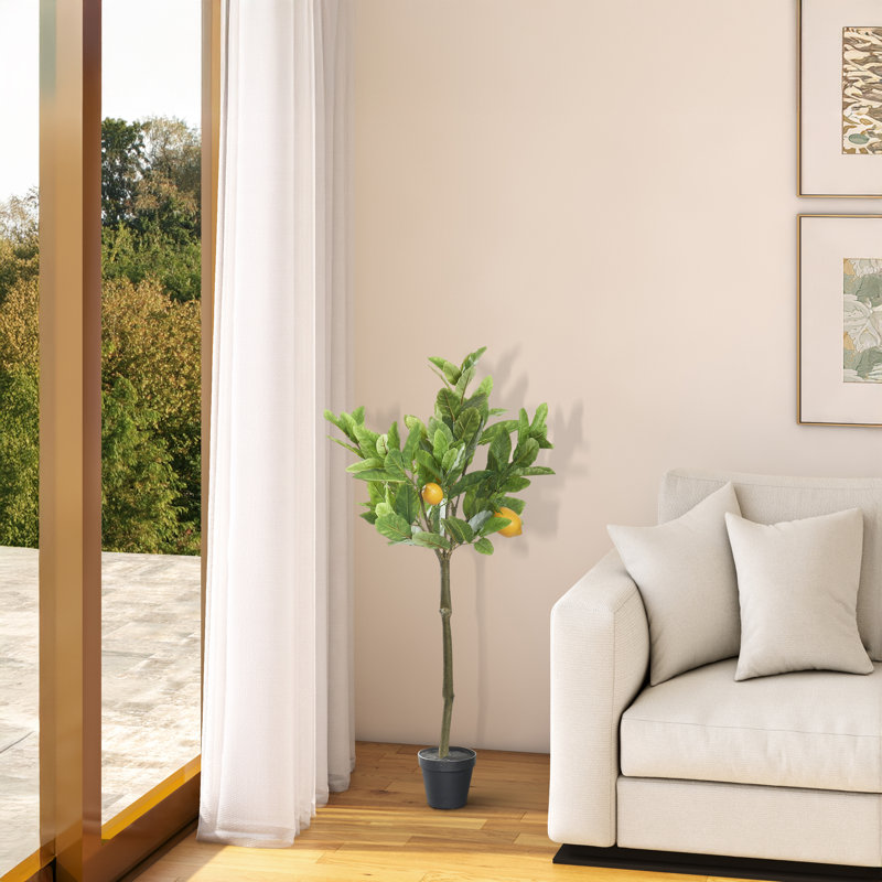 Faux Lemon Tree in Planter