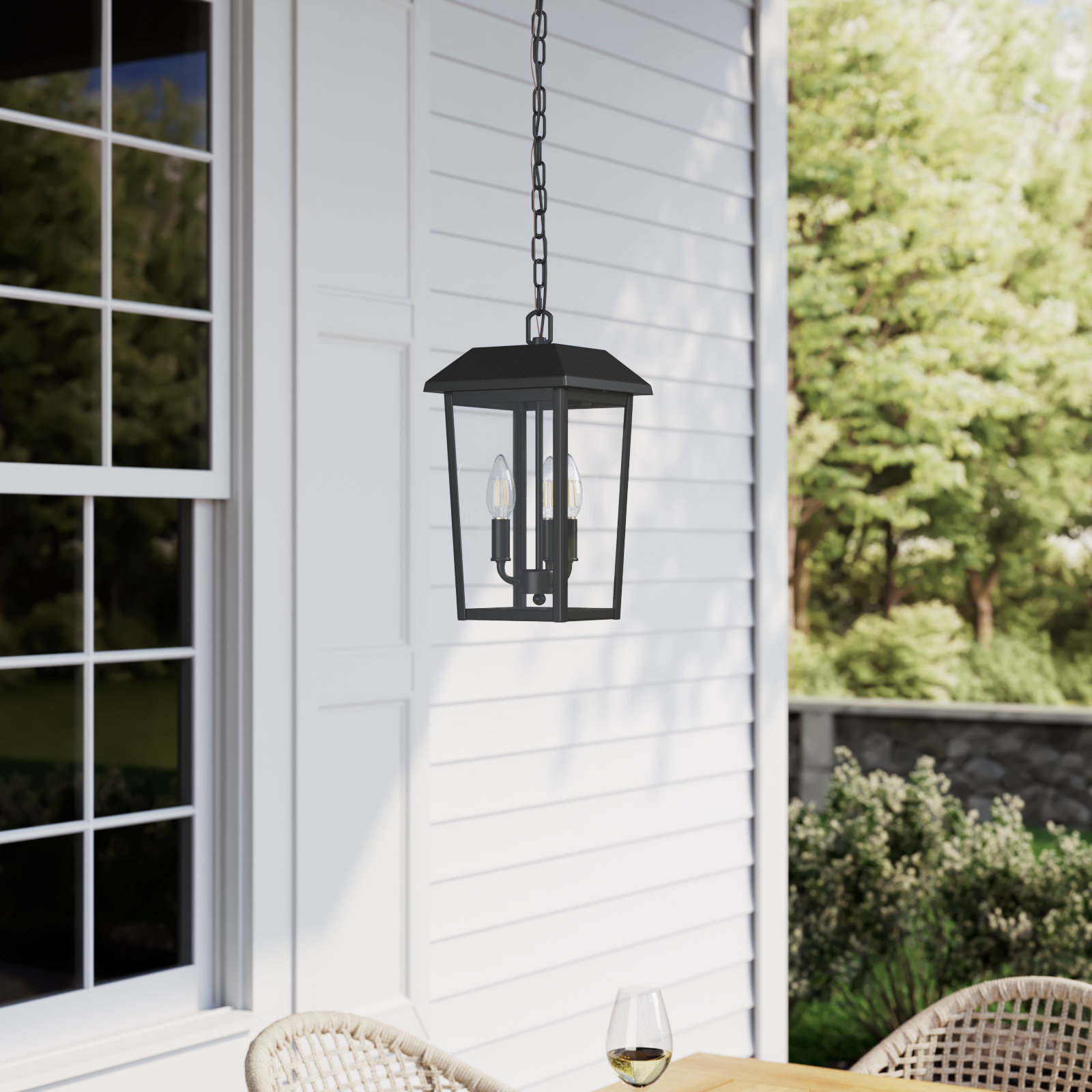 Nilles 8 x 15 inch Outdoor Pendant in Black