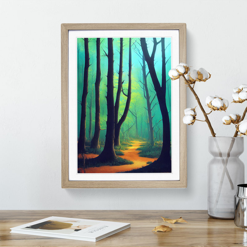 Beautiful Forest - Single Picture Frame Print, 64cm H x 46cm W x 2cm D, Oak Framed