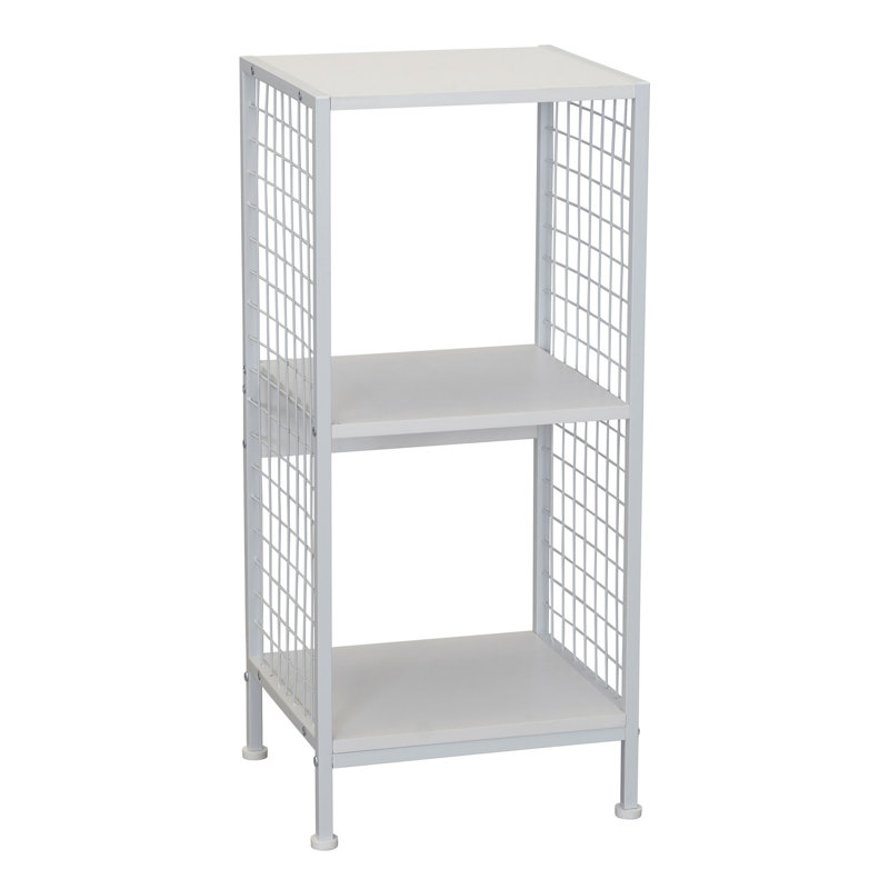 Scandinavian White Bookshelf with Iron Accents, Scandinavian White