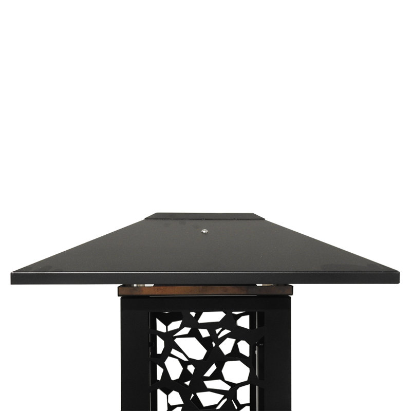 Matte Black Glass Tube Wood Pellet Patio Heater, 78" Tall