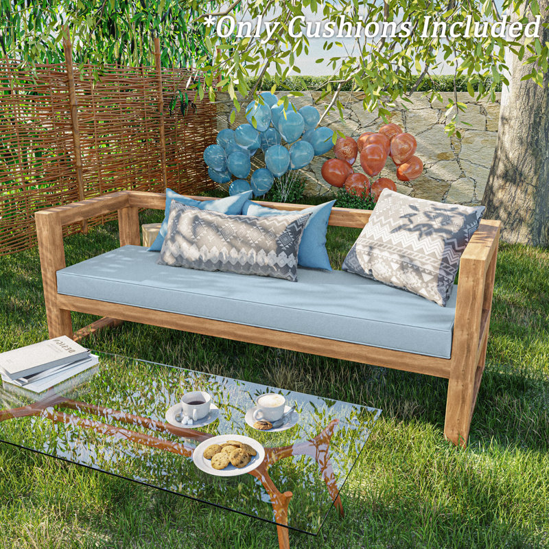 Outdoor 3.5'' Bench Seat Cushion, Available In 5 Sizes, 36" W x 18" D, Sky Blue