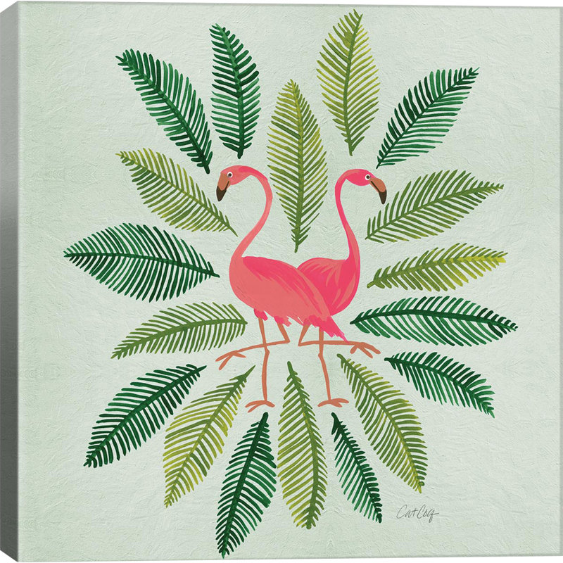 Flamants verts par Cat Coquillette - impression, Toile, H 18 po x l 18 po x P 1,5 po