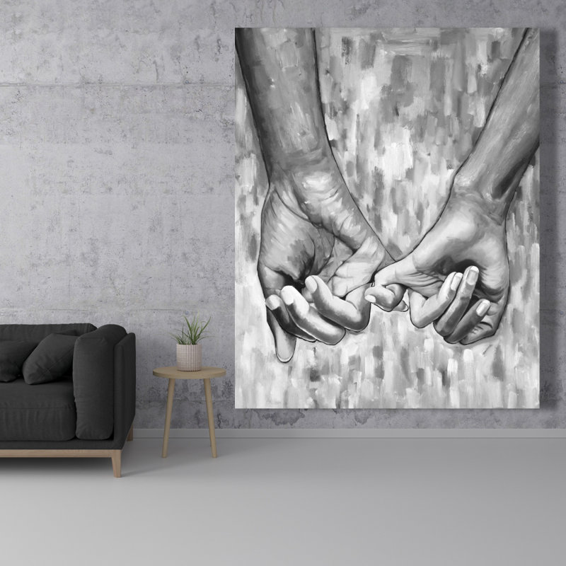 Connected - Gray Figurative Canvas Art for Home Decor