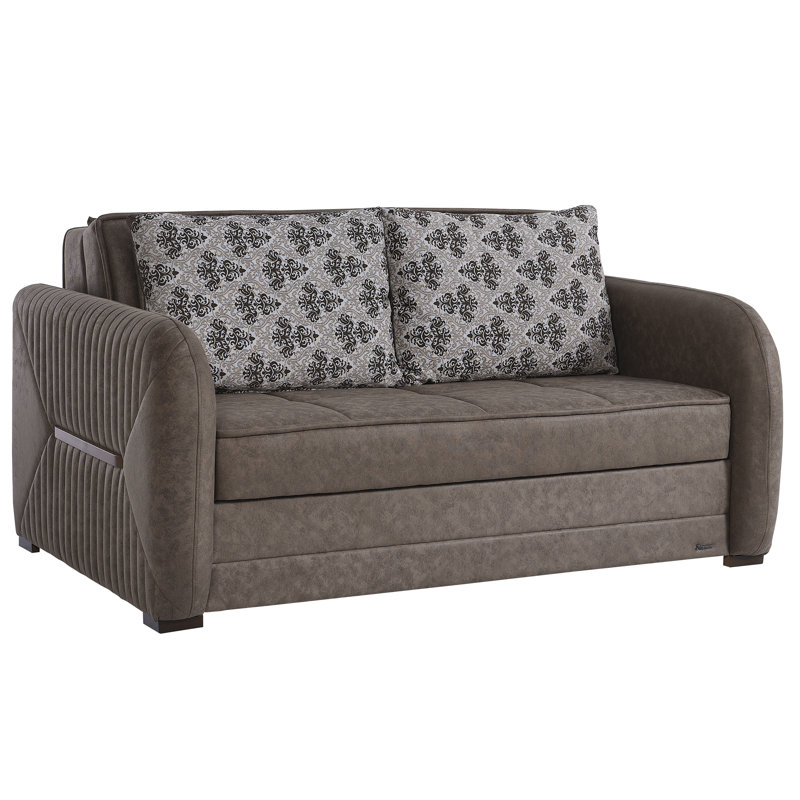 Canapé-lit 2 places 3 en 1 Annali, Microfibre brun foncé