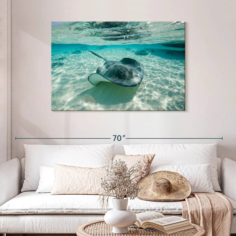 Underwater Southern Stingrays, 30" H x 45" W